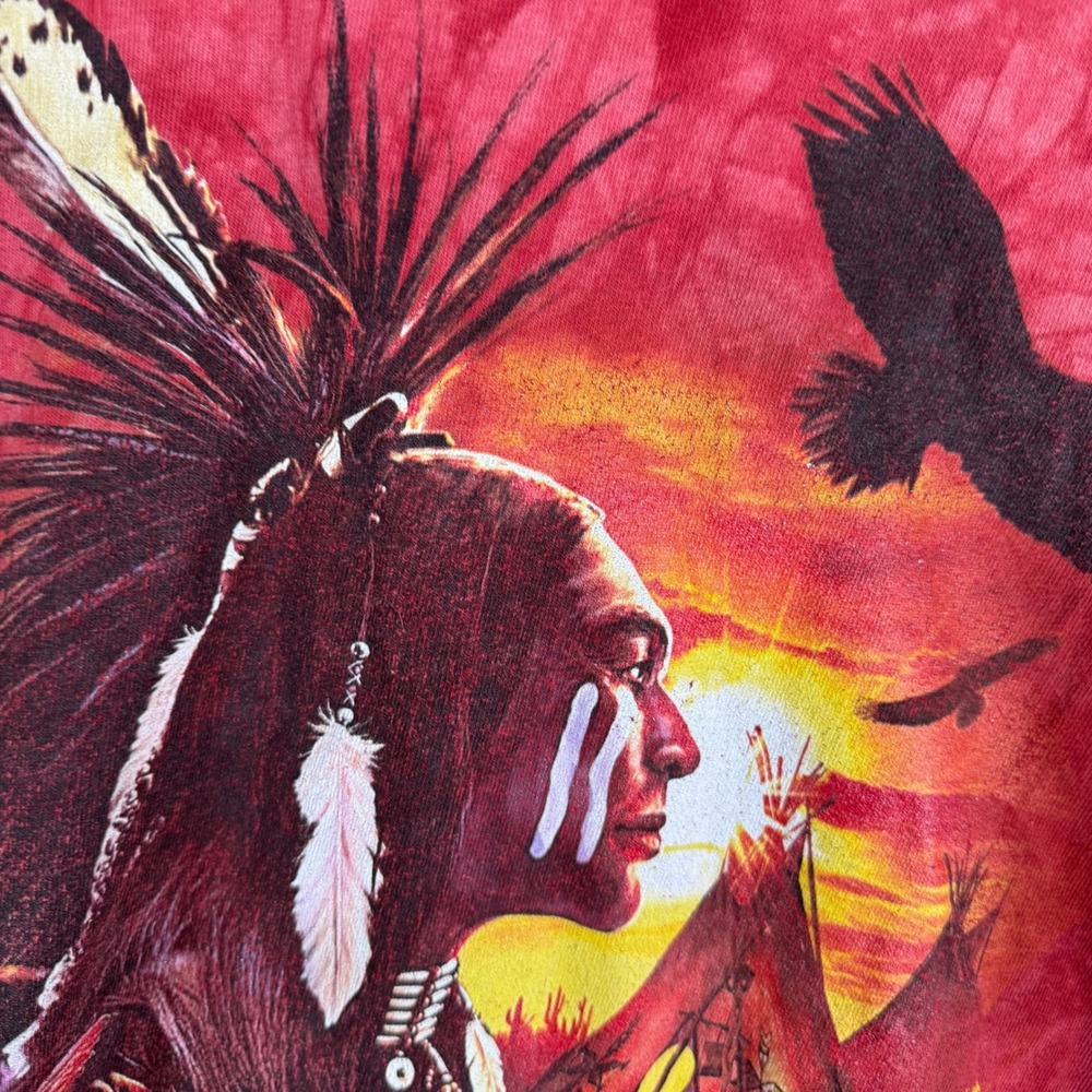 The Mountain Y2K Wind River T Shirt Mens Size XL Native American Western Wolf - Picture 8 of 11